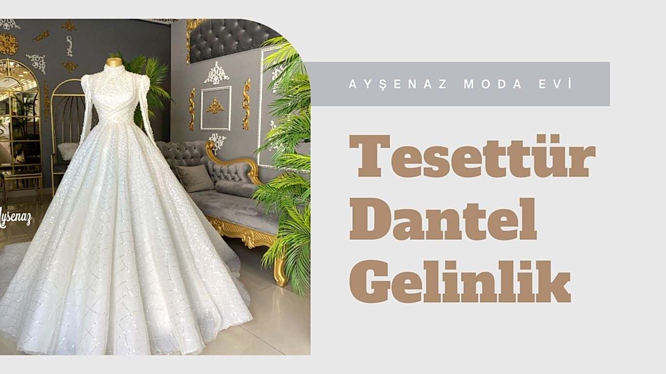 tesettur dantel gelinlik