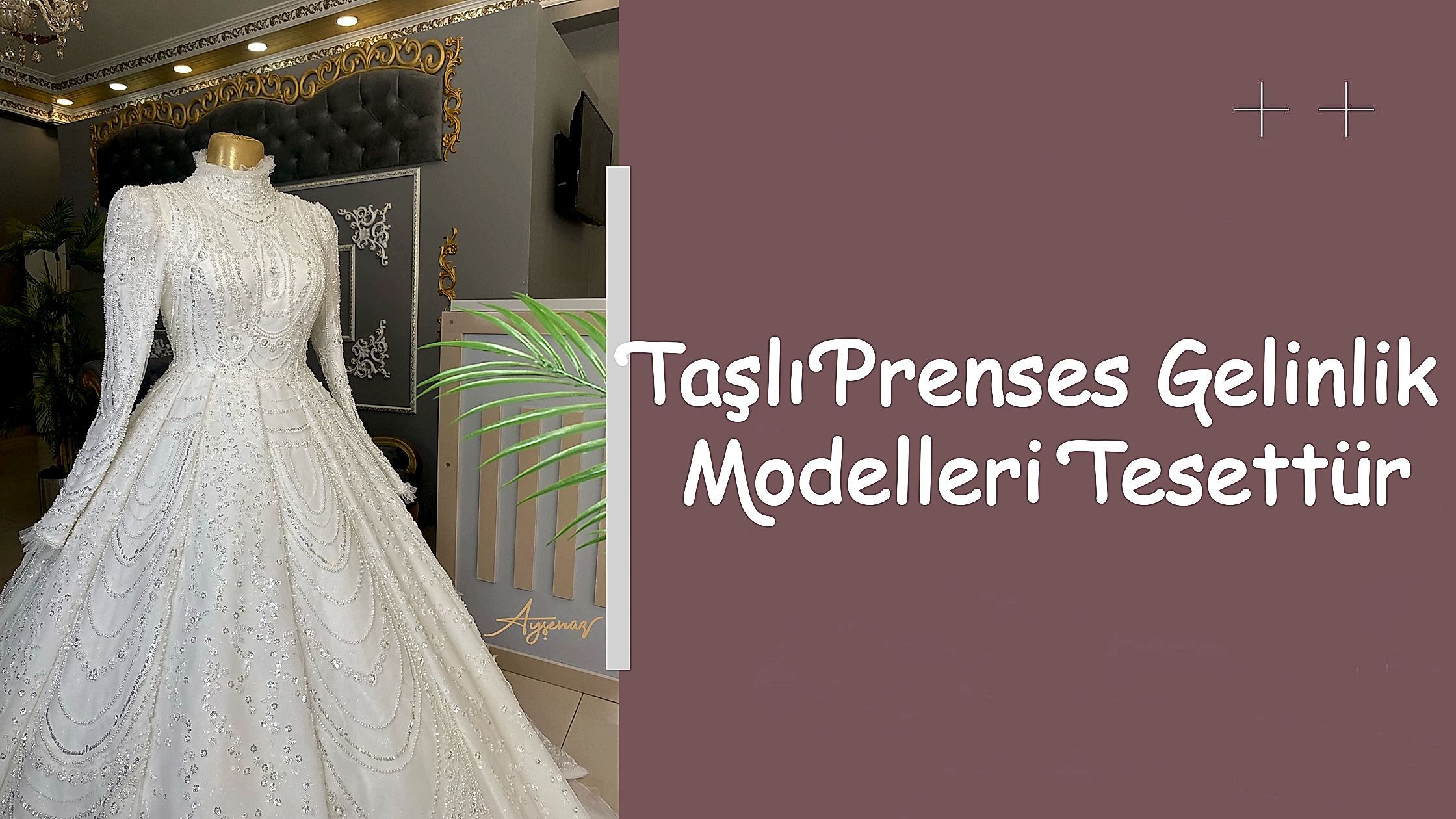 Taşlı Prenses Gelinlik Modelleri Tesettür