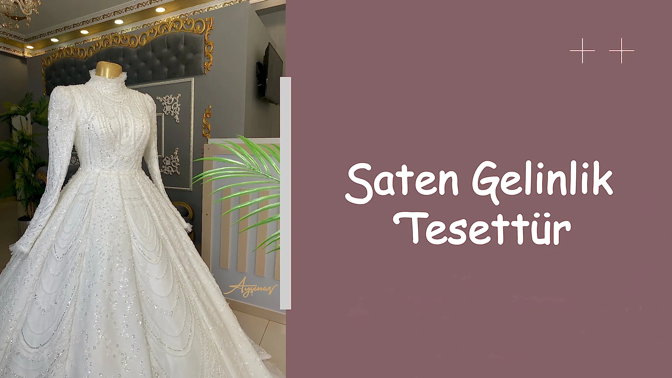 Saten Gelinlik Tesettür
