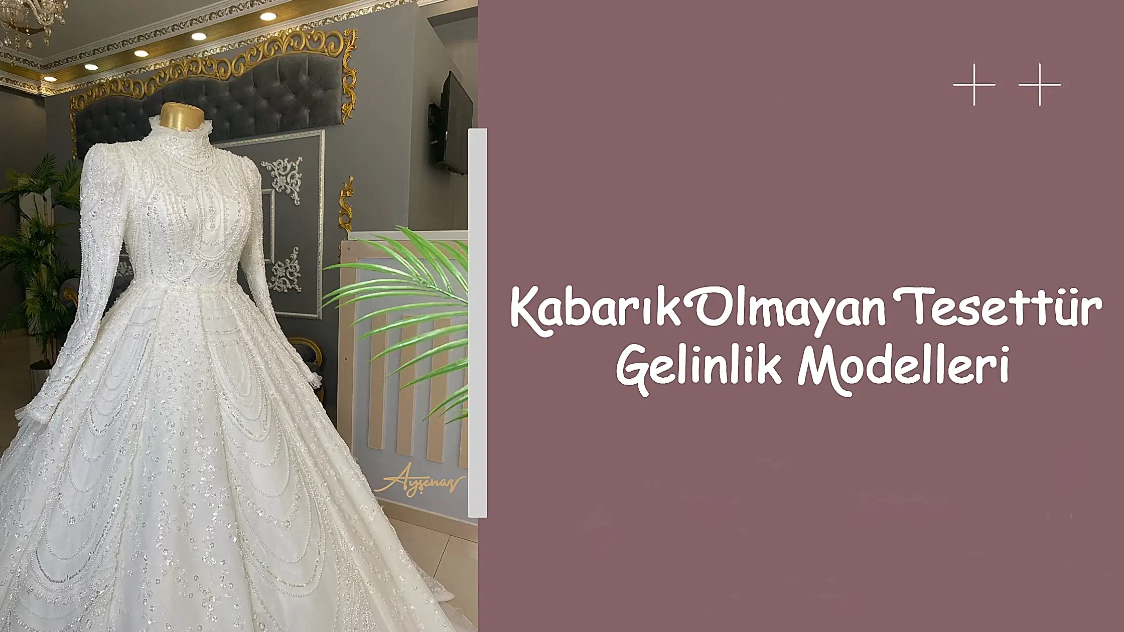 Kabarık Olmayan Tesettür Gelinlik Modelleri