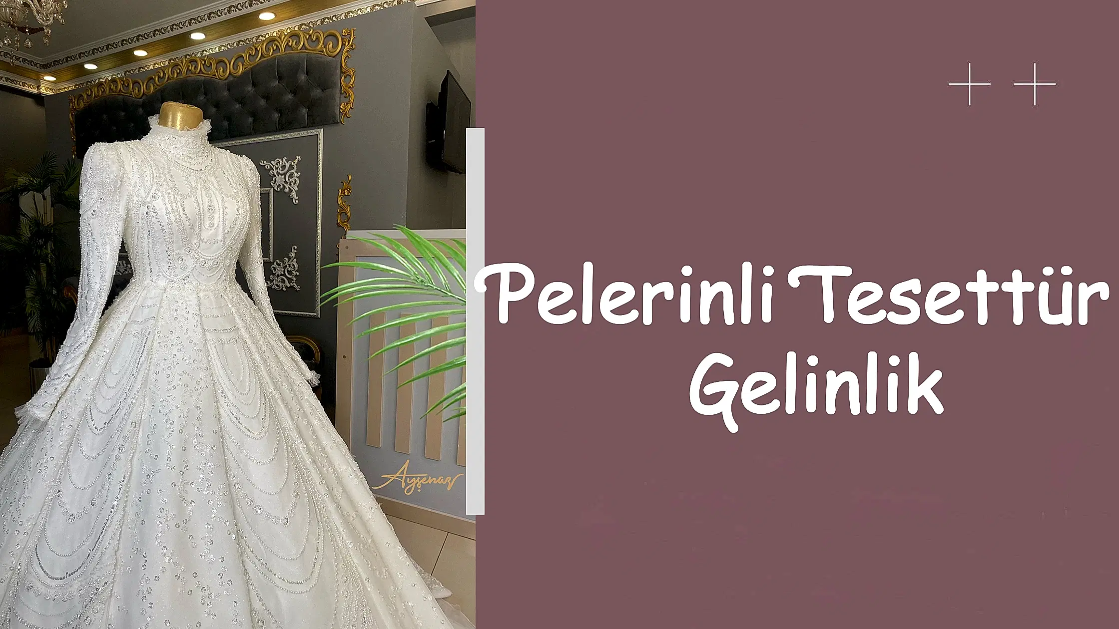 Pelerinli Tesettür Gelinlik