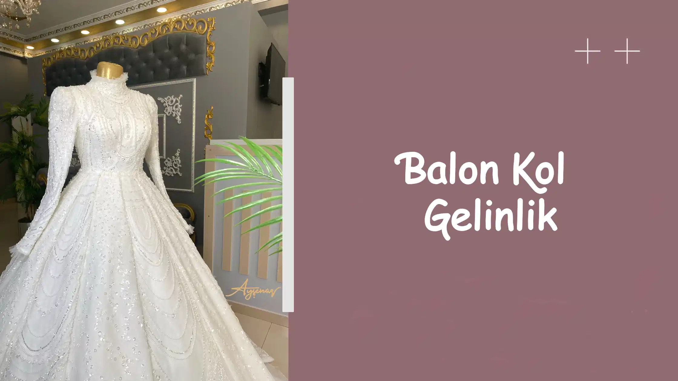 Balon Kol Gelinlik