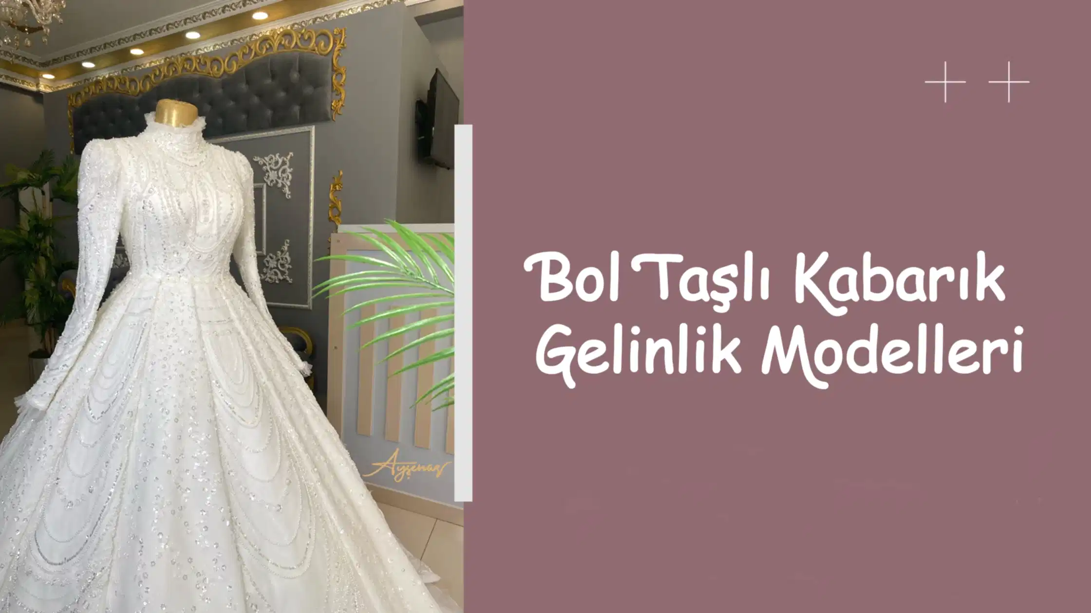 Bol Taşlı Kabarık Gelinlik Modelleri