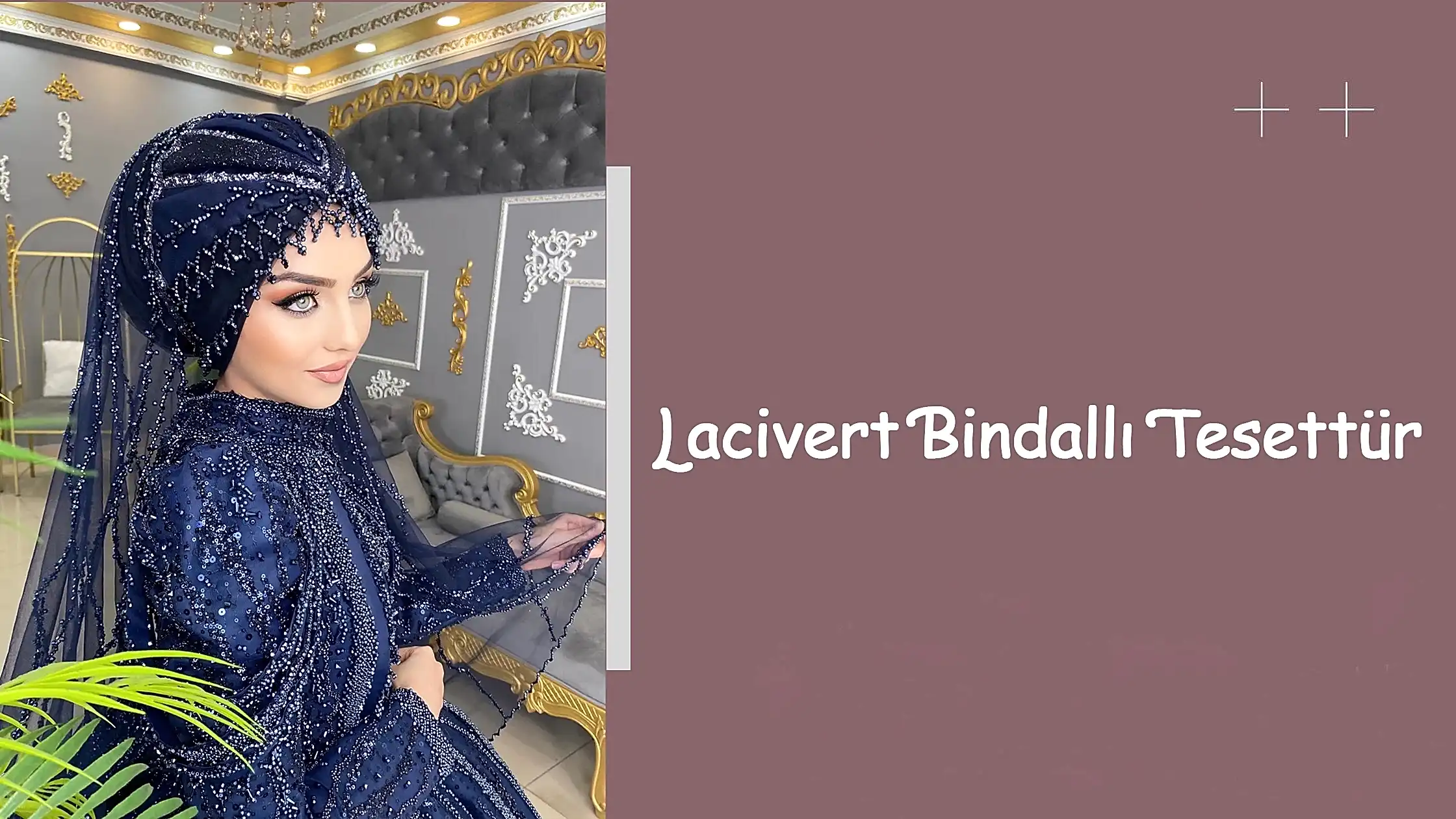 Lacivert Bindallı Tesettür