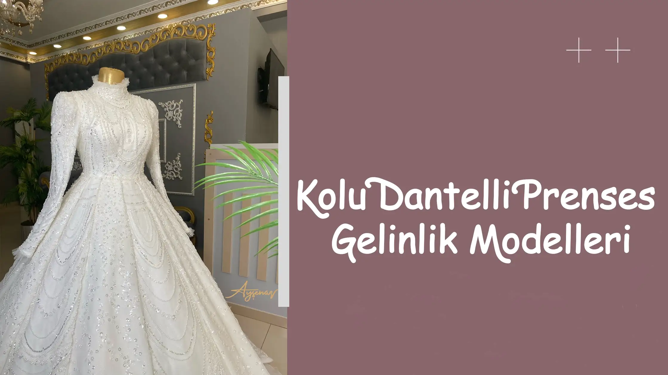 Kolu Dantelli Prenses Gelinlik Modelleri