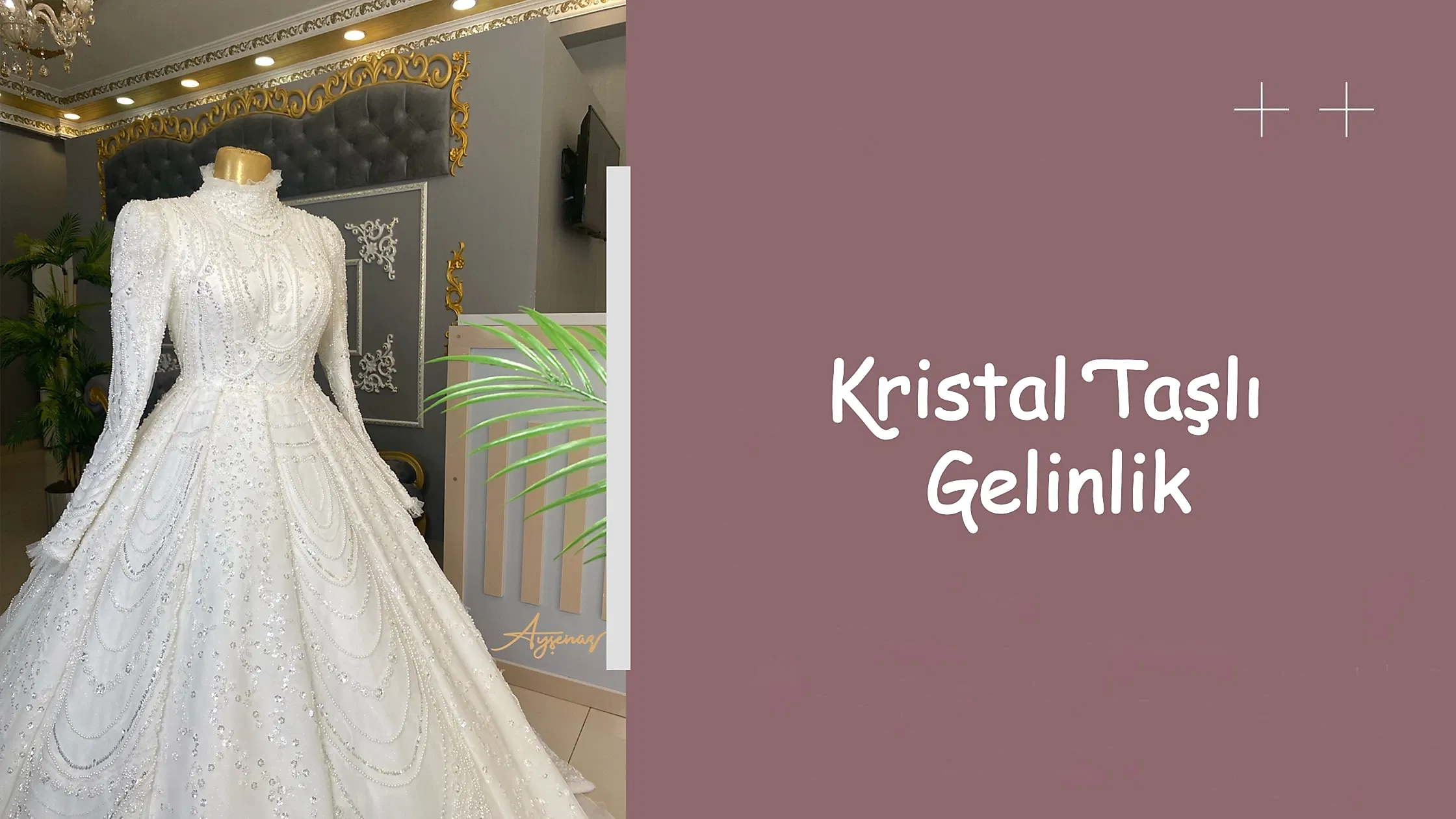 Kristal Taşlı Gelinlik