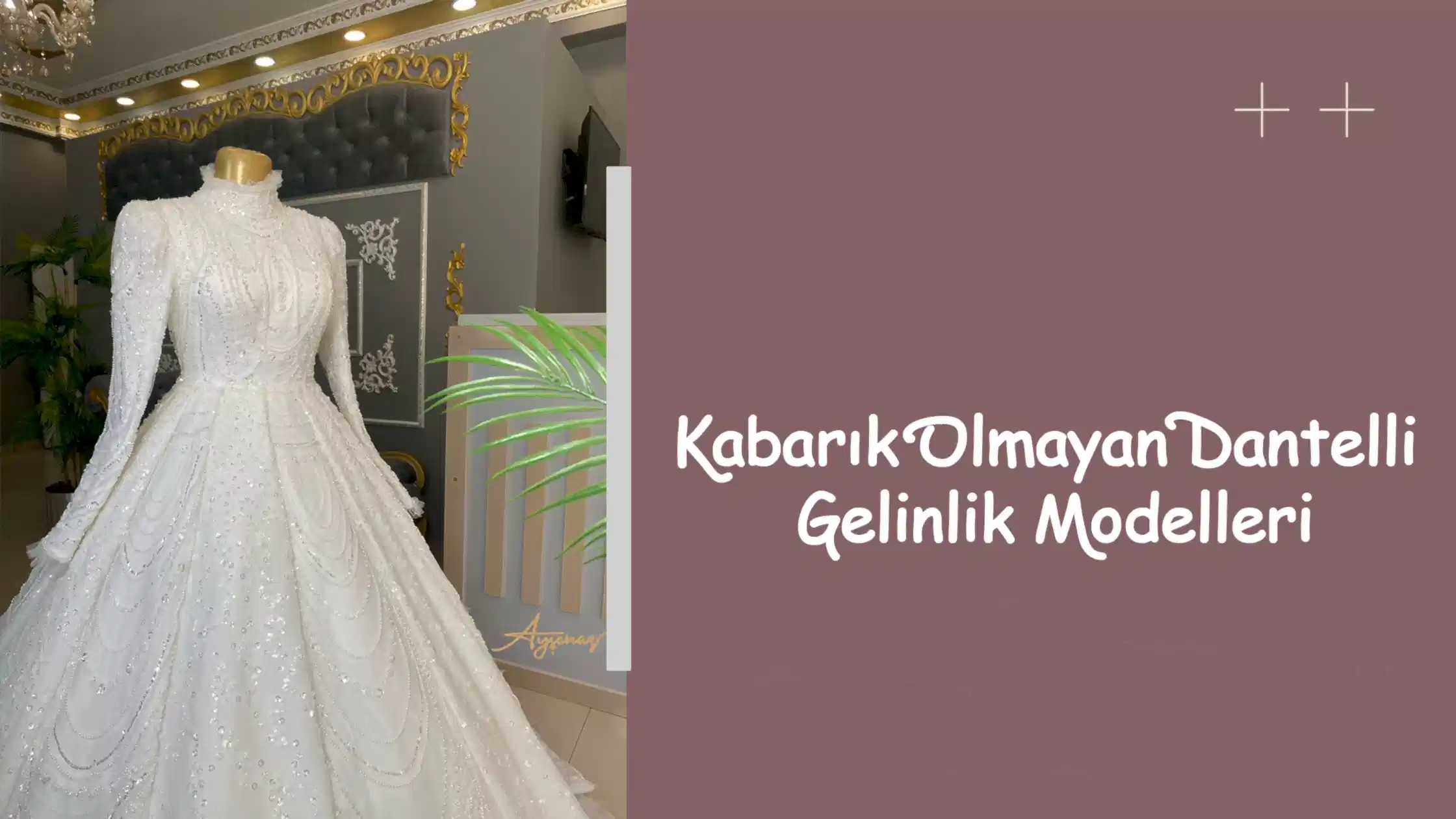 Kabarık Olmayan Dantelli Gelinlik Modelleri