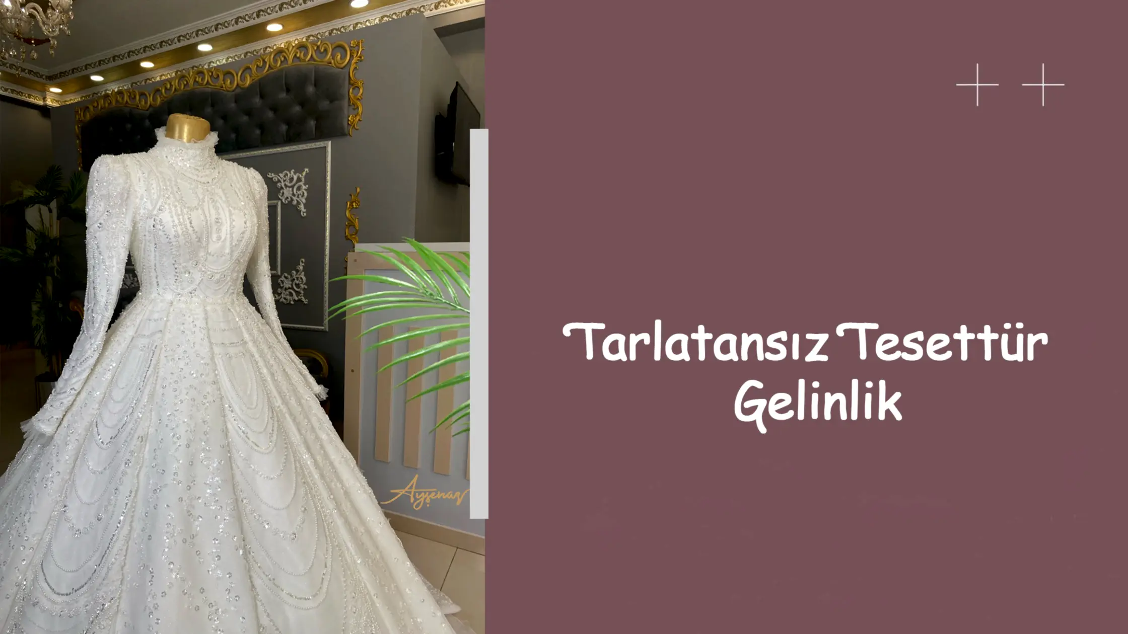 Tarlatansız Tesettür Gelinlik